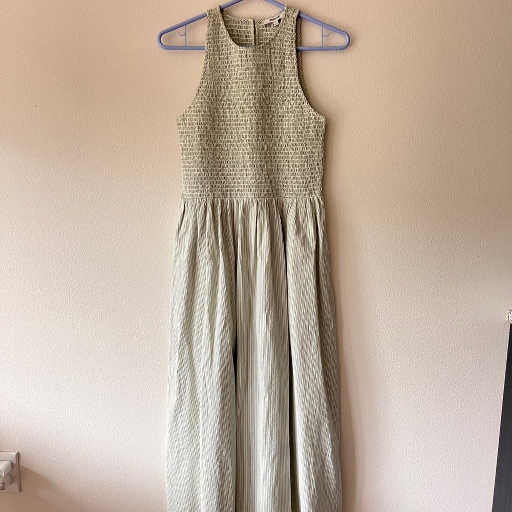 Madewell The Melody Smocked Midi Dress in Stripe